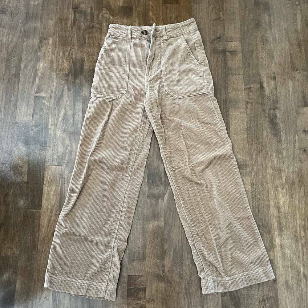 Glassons Women's Beige Corduroy Wide Leg Pants